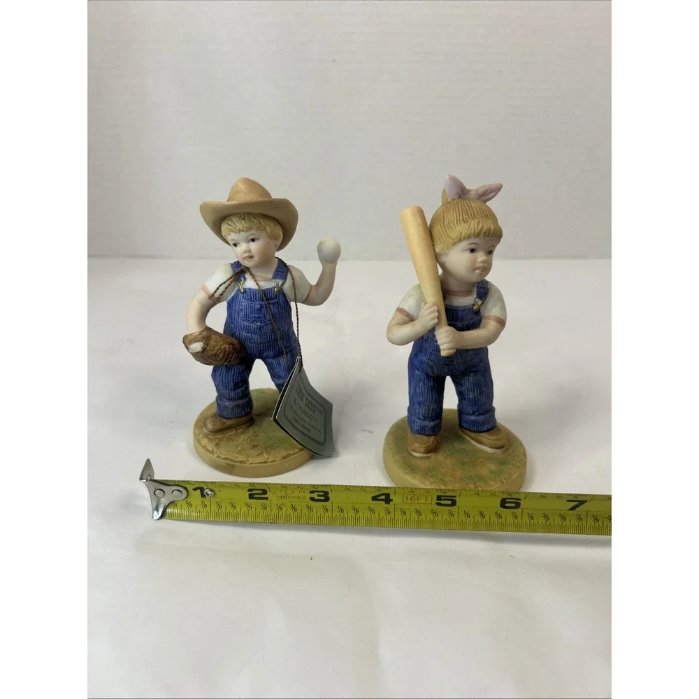 Denim Days LET'S PLAY BALL Danny Debbie Figurine 1522 Vintage No Box -Has Tag